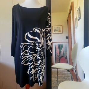 Elegant Black and White Floral Dress by Style & Co